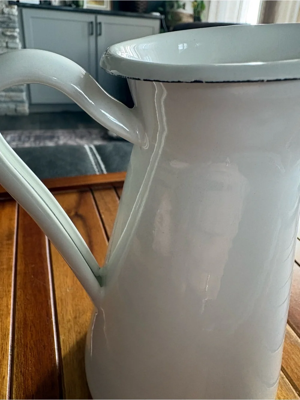 Ikea SOCKERÄRT White Enamel Vase Pitcher 6